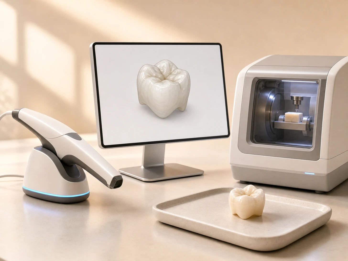Rendu pédagogique 3D de la CFAO dentaire